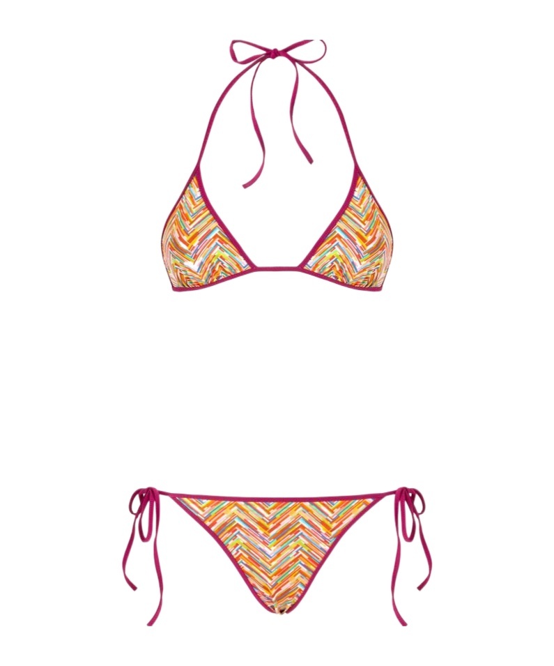 Shop Missoni Triangle Bikini Set In Multi-color