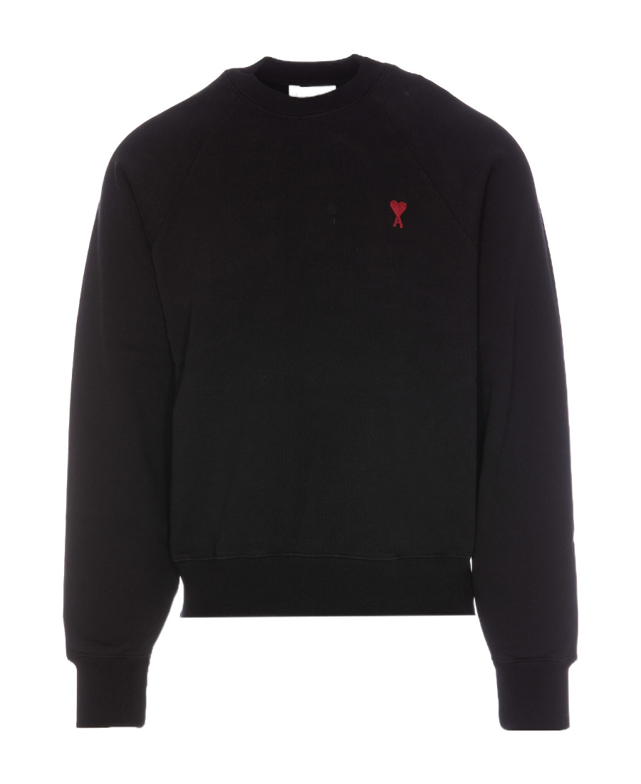 Ami Alexandre Mattiussi Ami Paris Ami De Coeur Crewneck Sweatshirt In Black