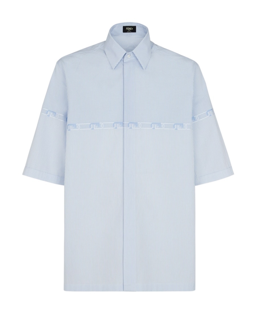 Fendi Lapel Short-sleeved Shirt In White