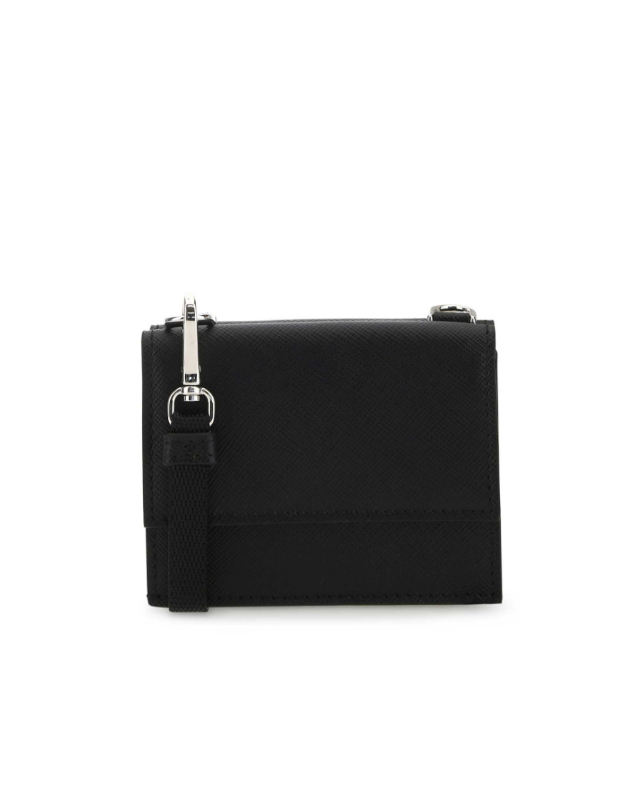 Prada Man Black Leather Cardholder In Black