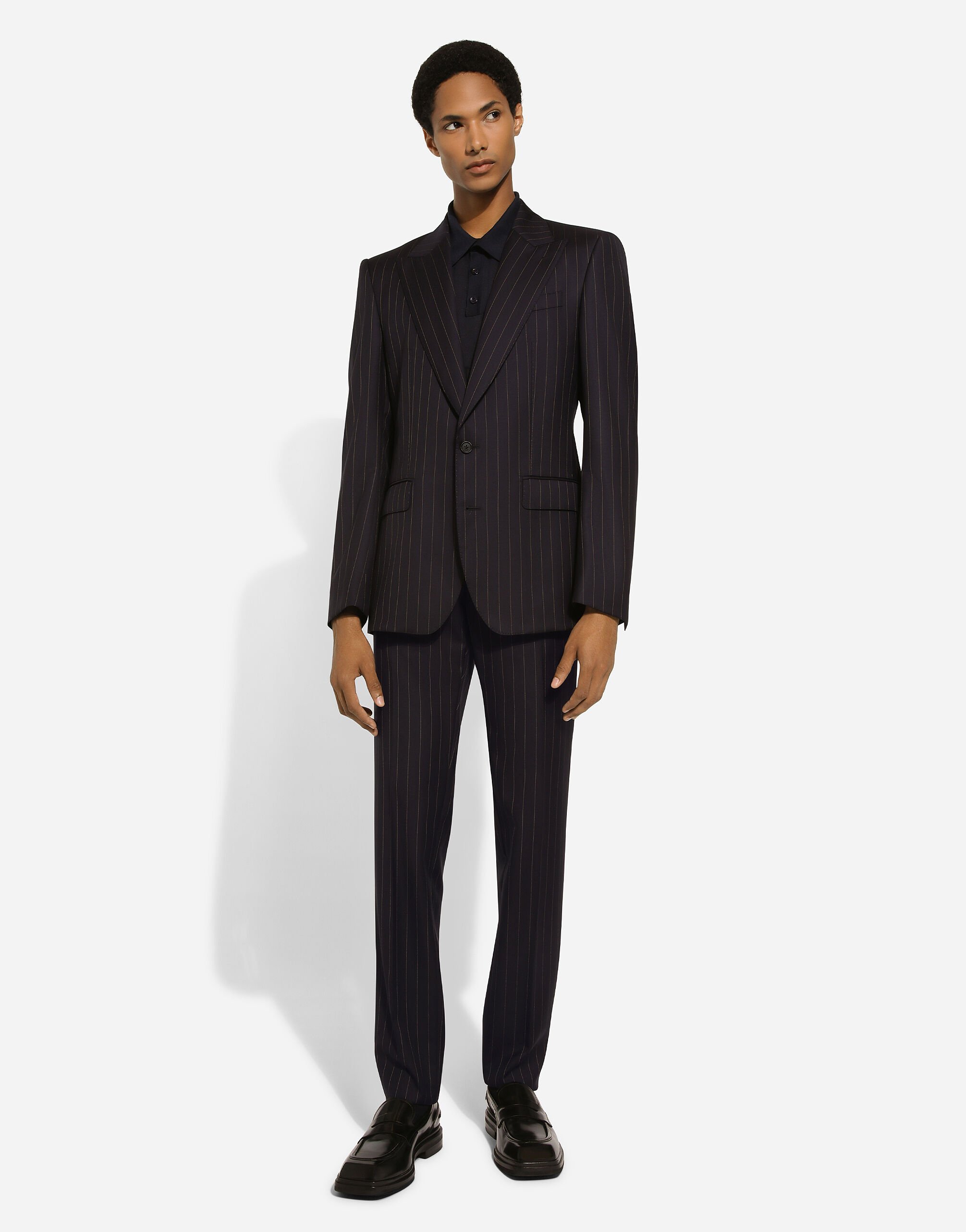 Dolce & Gabbana Pinstriped Tailored Trousers In Black