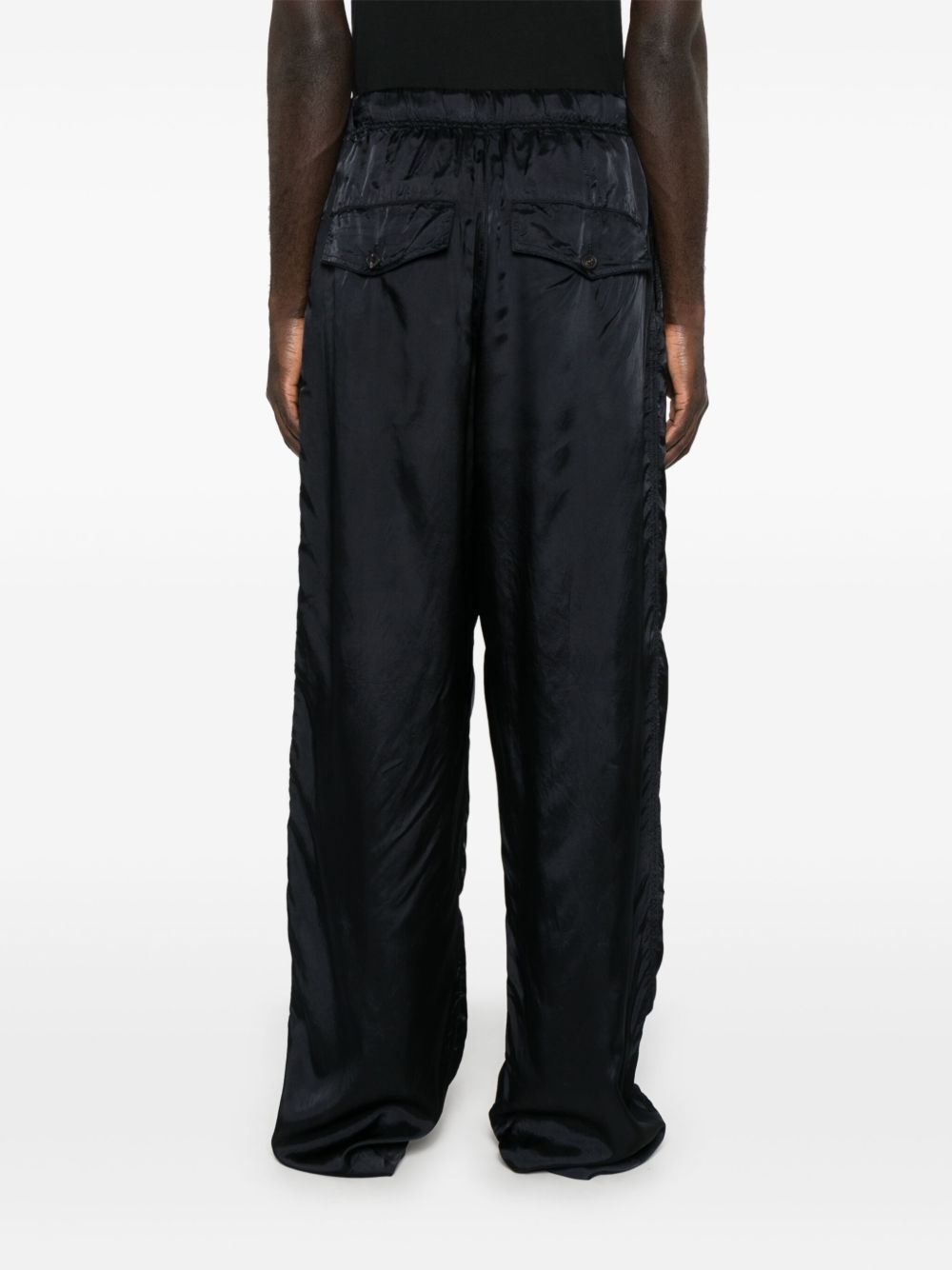 Dries Van Noten Elastic Waist Casual Pants In Black