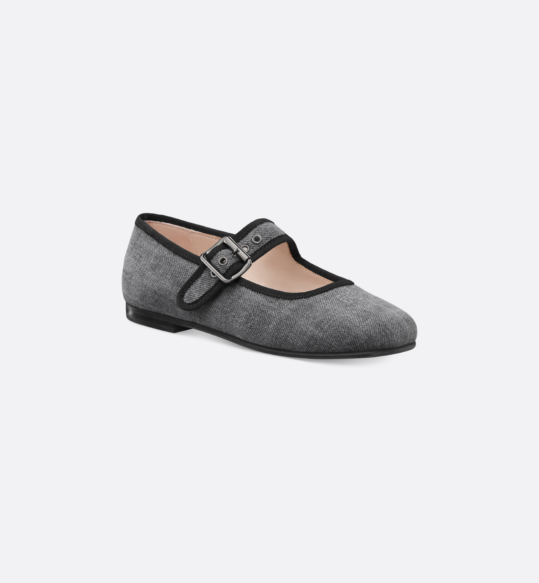 Dior Round-toed Ballet Flats In Gray