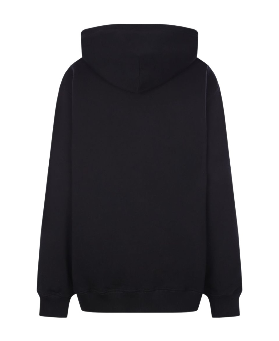 Msgm Graphic-print Cotton Hoodie In Black