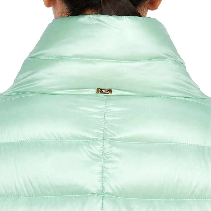 Herno Long-sleeved Down Jacket In Green