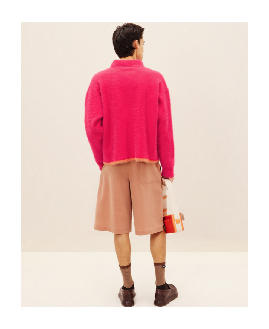 Jacquemus Textured Polo Jumper In Red