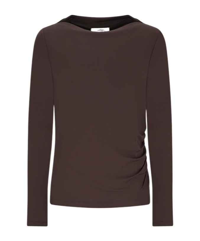 Max Mara Catullo Crepe Jersey Top In Brown