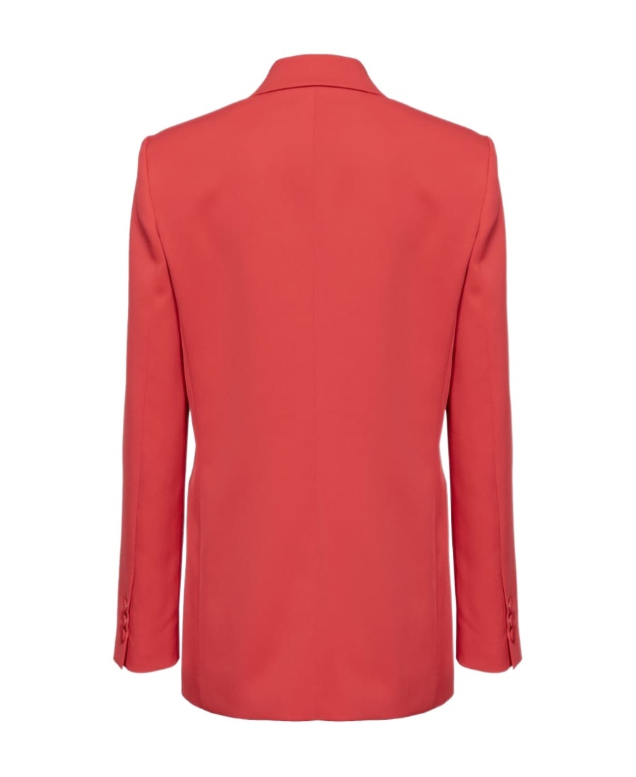 Shop Pinko Envers Satin Blazer In Red