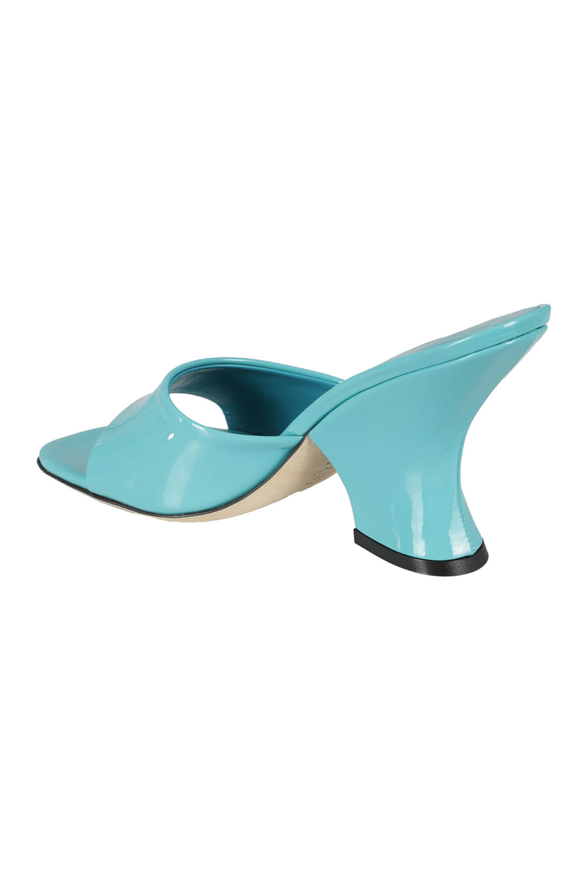 By Far Woman Sandals Turquoise Size 9 Soft Leather In Blue
