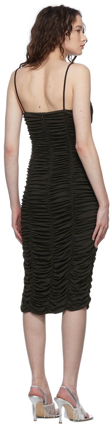 Magda Butrym Sweetheart-neck Ruched Stretch-crepe Midi Dress In Black