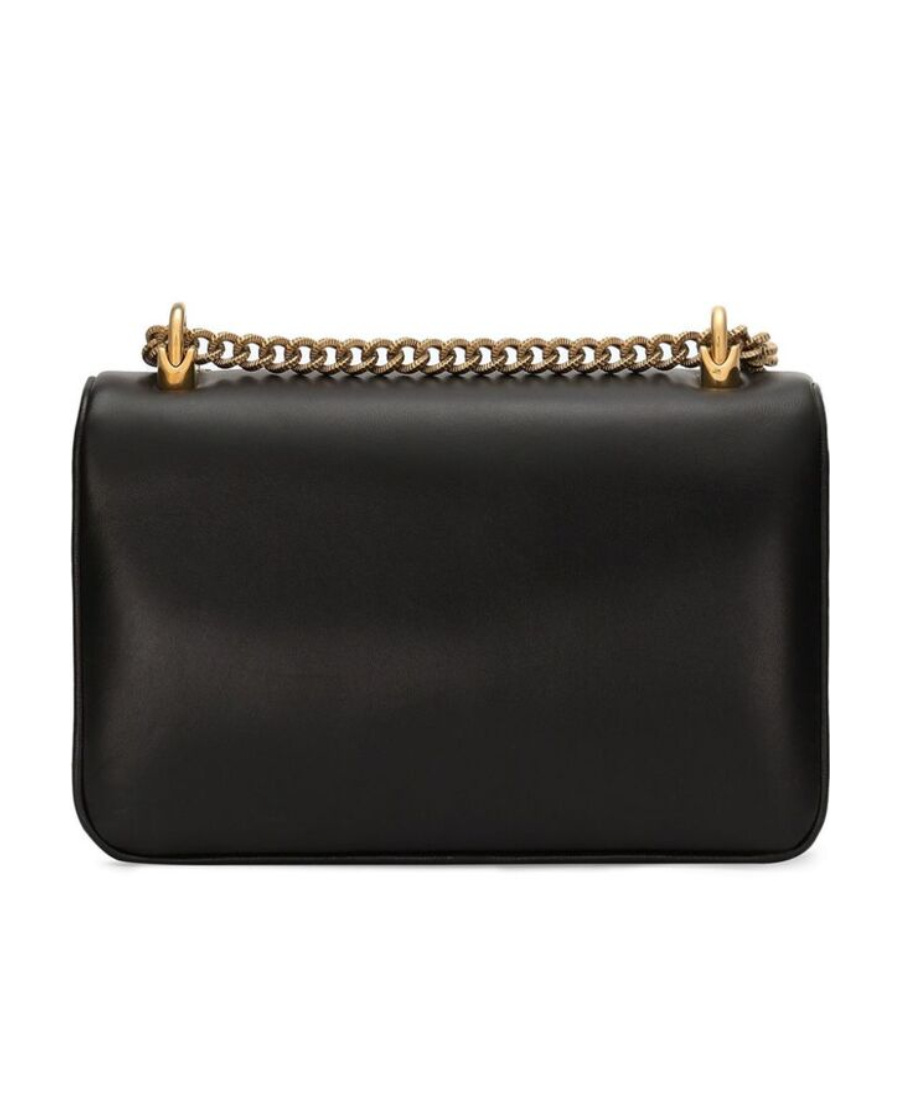 Dolce & Gabbana Medium Devotion Leather Crossbody Bag In Black