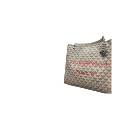 Shop Emporio Armani Monogram-pattern Tote Bag In Beige
