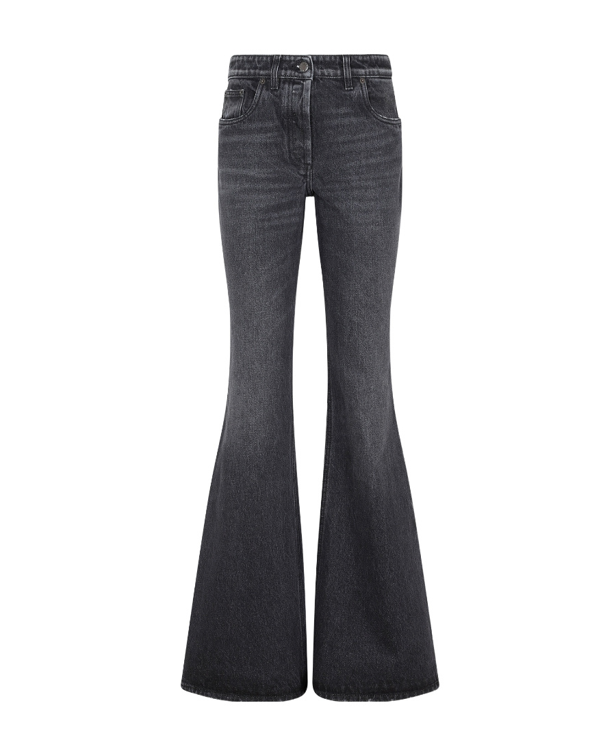 Prada Low-rise Flared Leg Jeans In Black