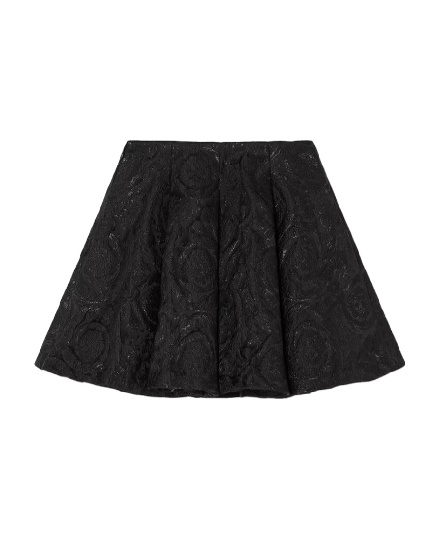 Versace Barocco Cloquet Miniskirt In Black