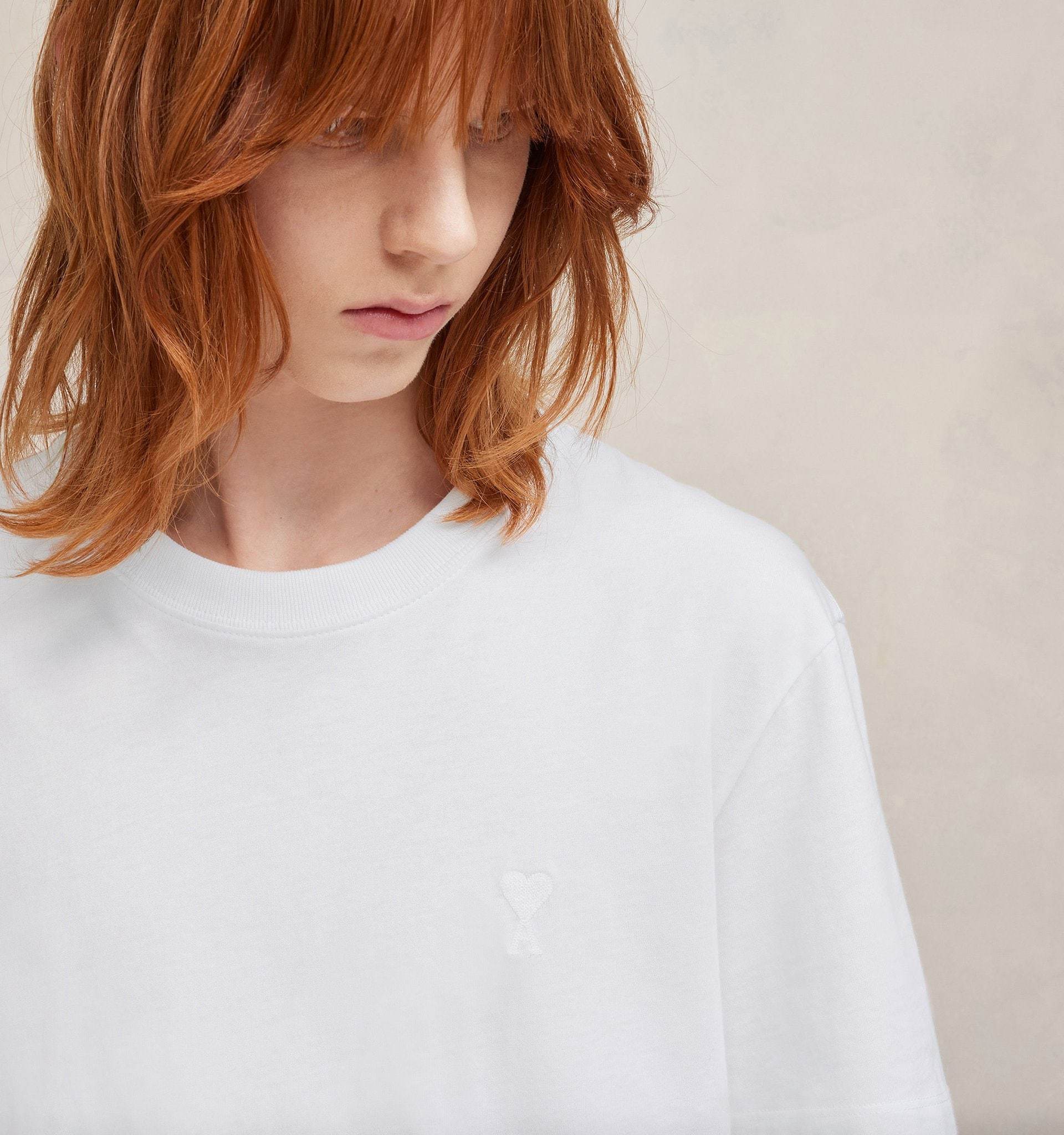 Ami Alexandre Mattiussi Ami Paris Logo-embroidered Cotton T-shirt In White