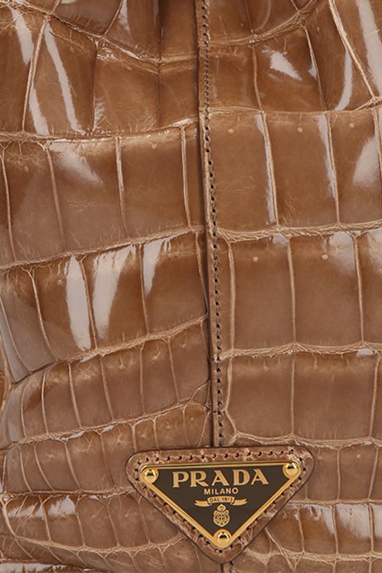 Prada Logo Handbag In Brown