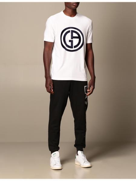 Giorgio Armani Logo Print T-shirt In White