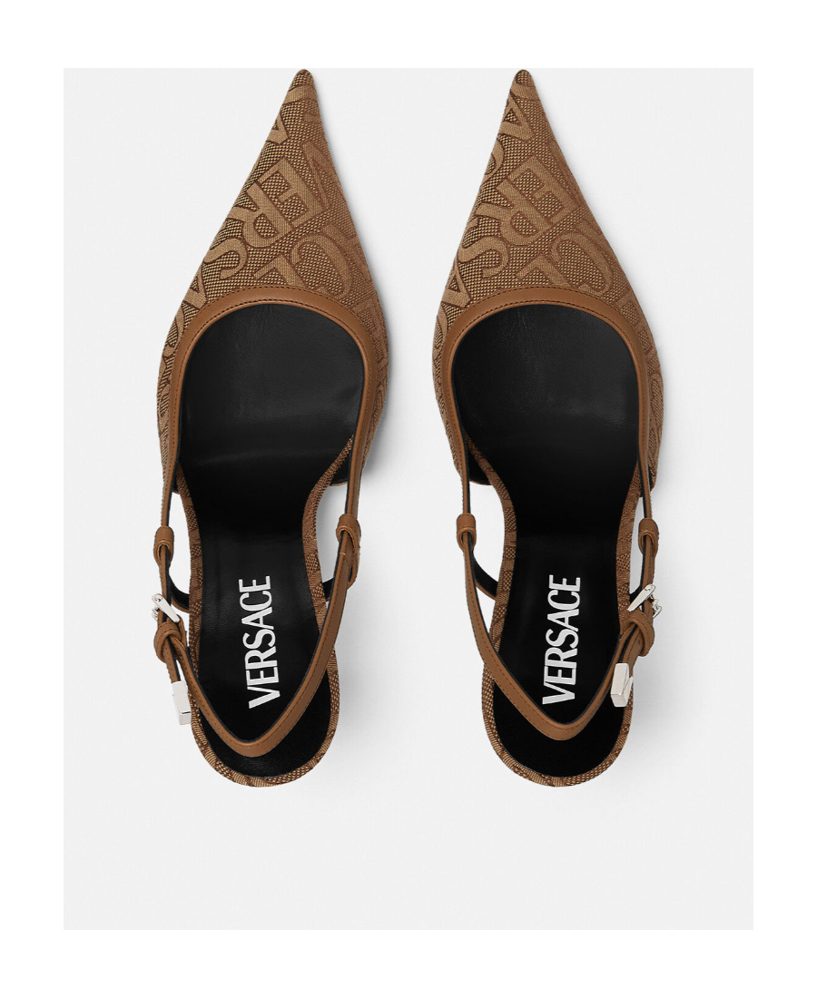 Versace Allover Slingback Pumps In Multicolor