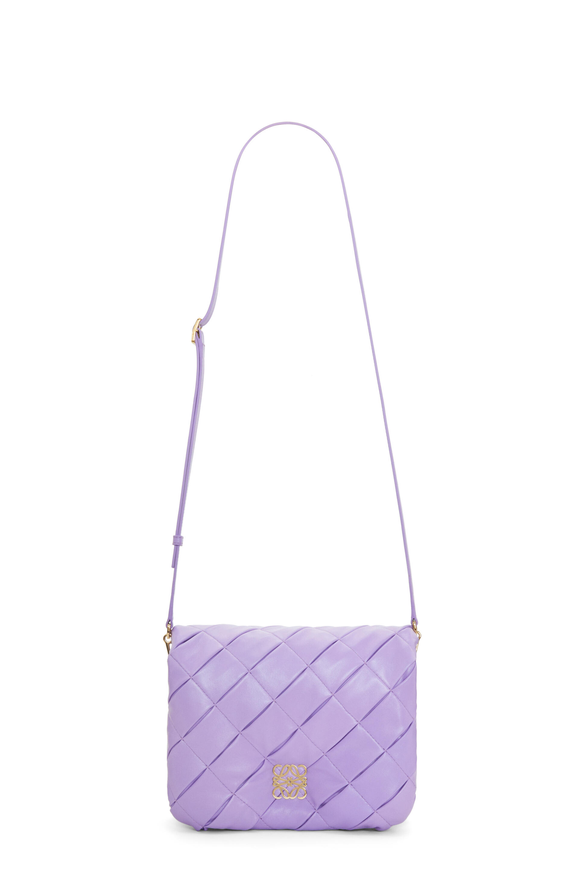 Loewe Mini Puzzle Leather Shoulder Bag In Purple
