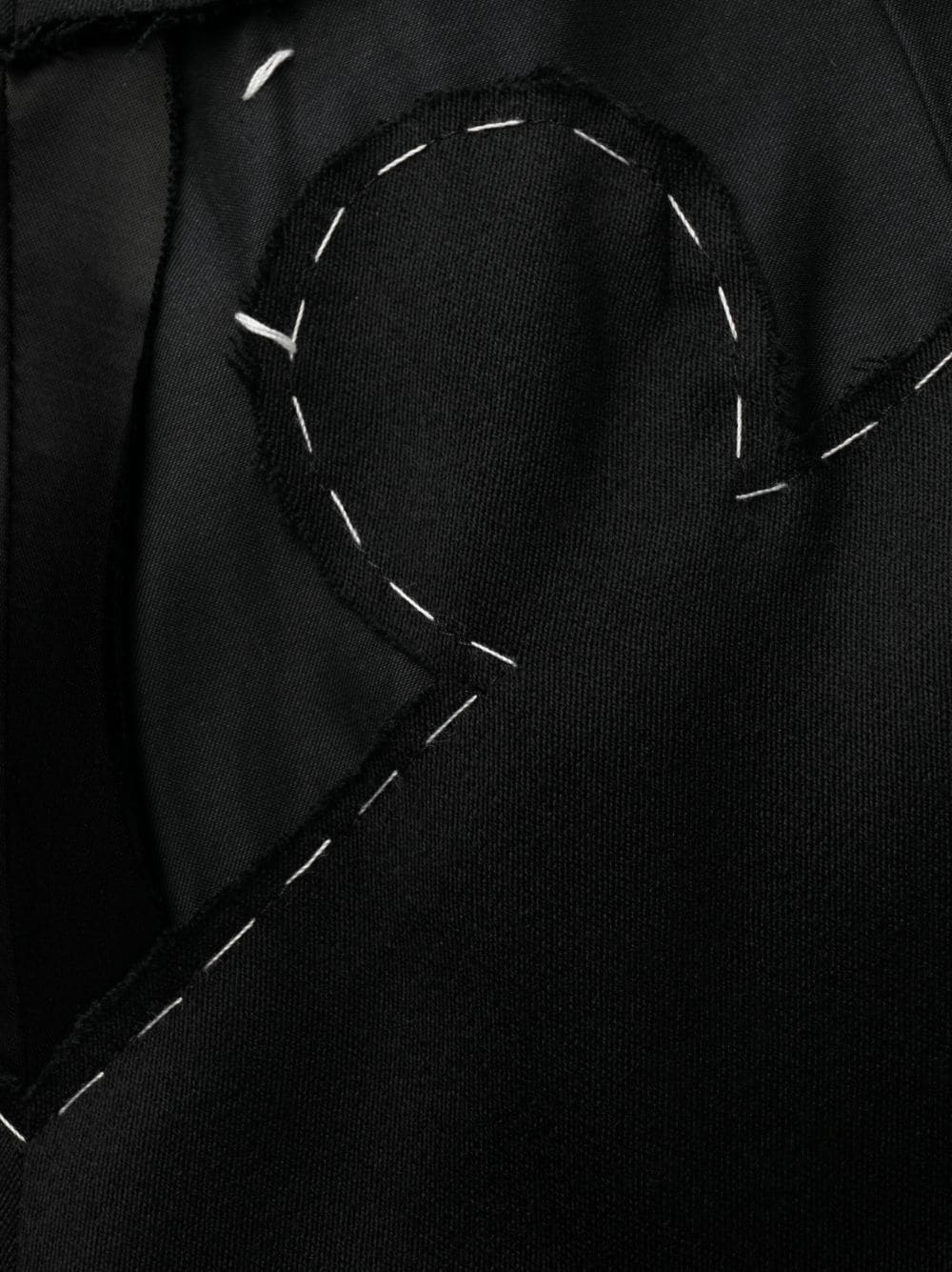 Maison Margiela Four-stitch Wool Tapered Trousers In Black