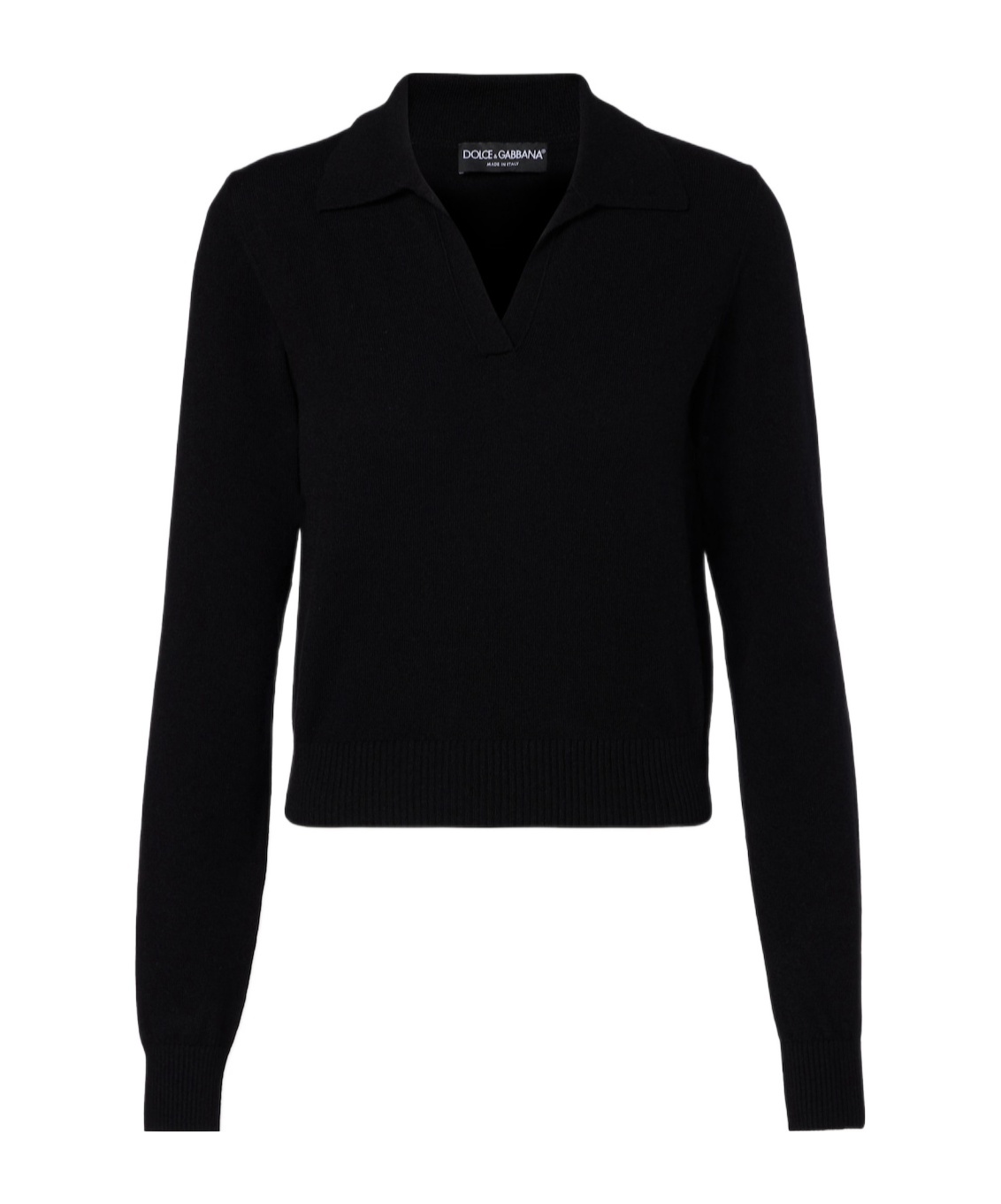 Dolce & Gabbana Cashmere Polo Sweater In Black