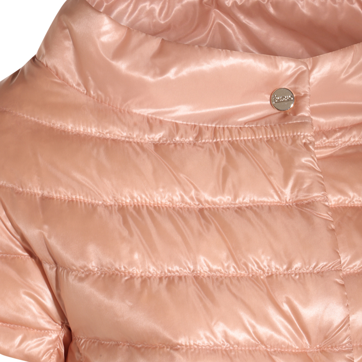 Herno Puffer Jackets With Short Sleeves And High Collar In Pink