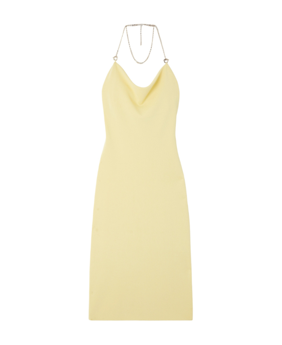Shop Bottega Veneta Viscose Midi Dress In Nude