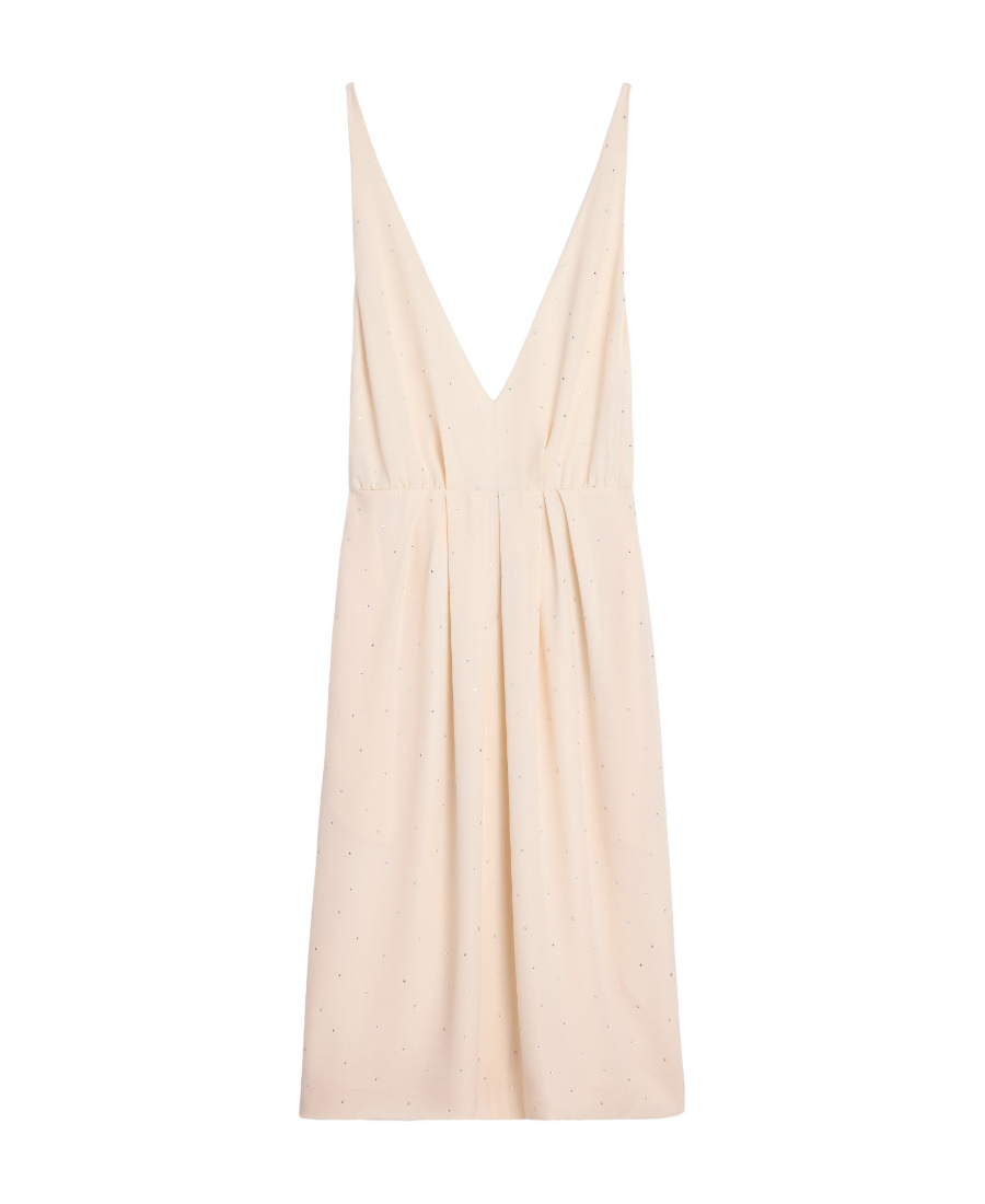 Celine Mink Very Simple Pendant Dress In White