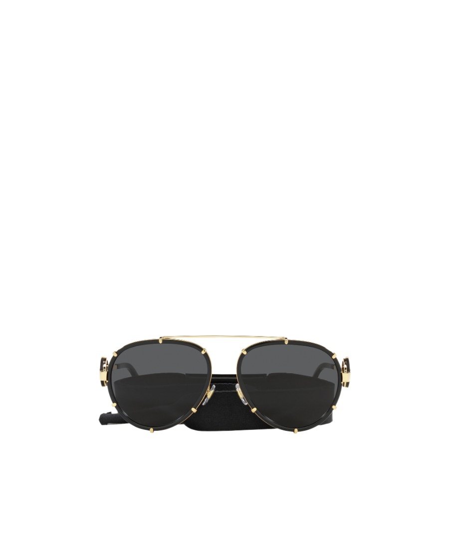 Versace Medusa Aviator Sunglasses In Black