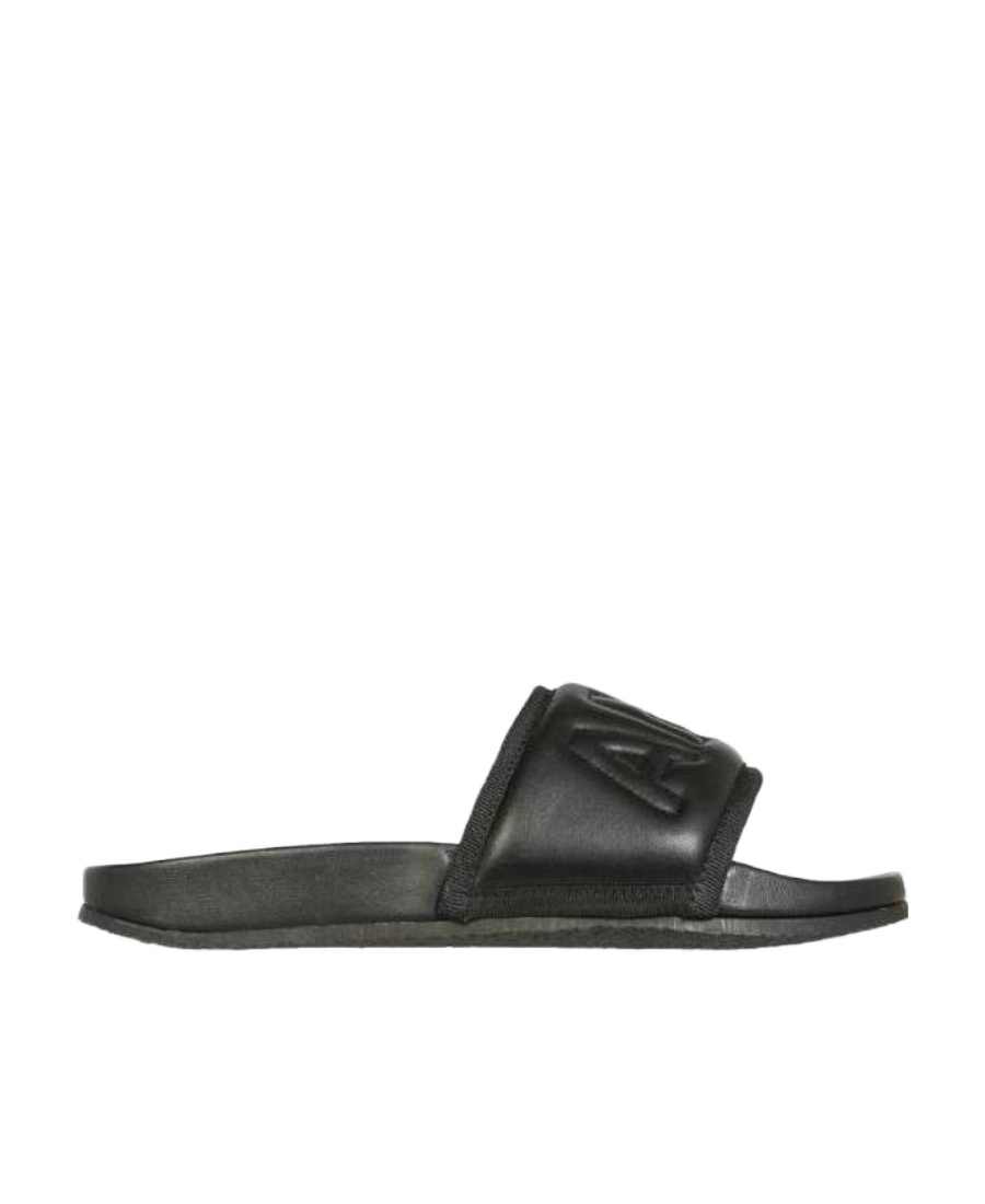 Ambush 10mm Quilted Leather Slide Sandals In Black
