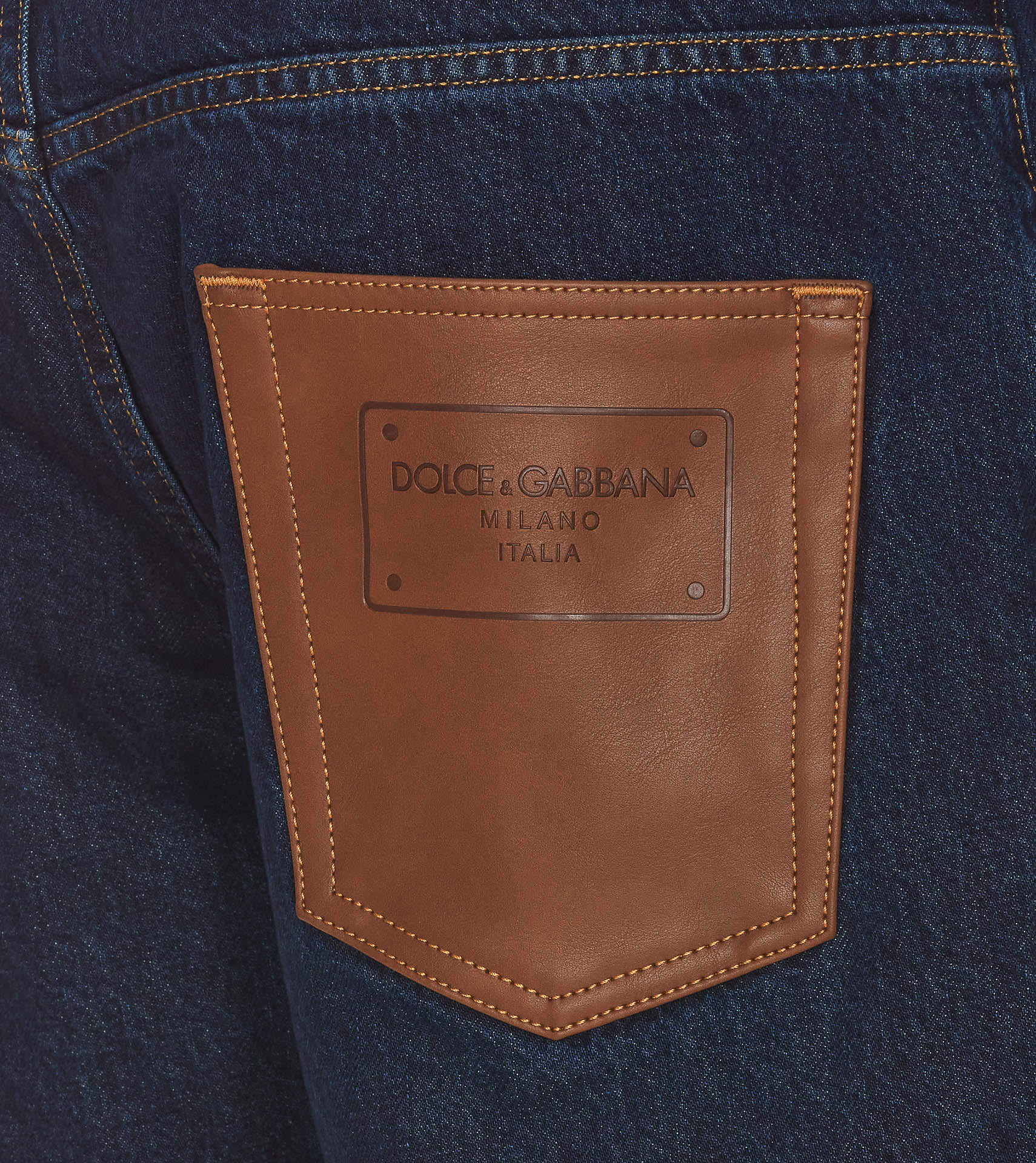 Dolce & Gabbana Denim Pants With 5 Pockets And Contrast Stitching In Black