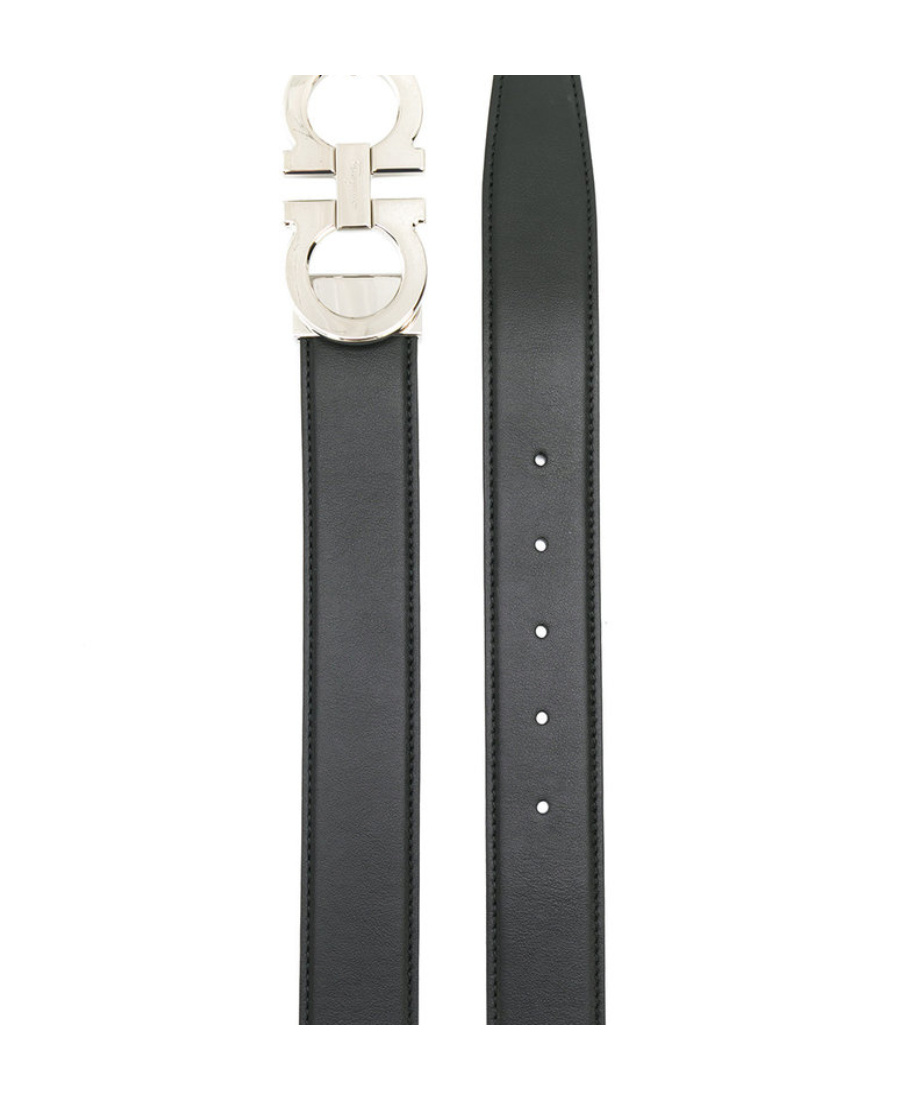 Ferragamo Logo Belt In Black