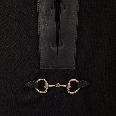 Gucci Denim Shirt With Horsebit In Black