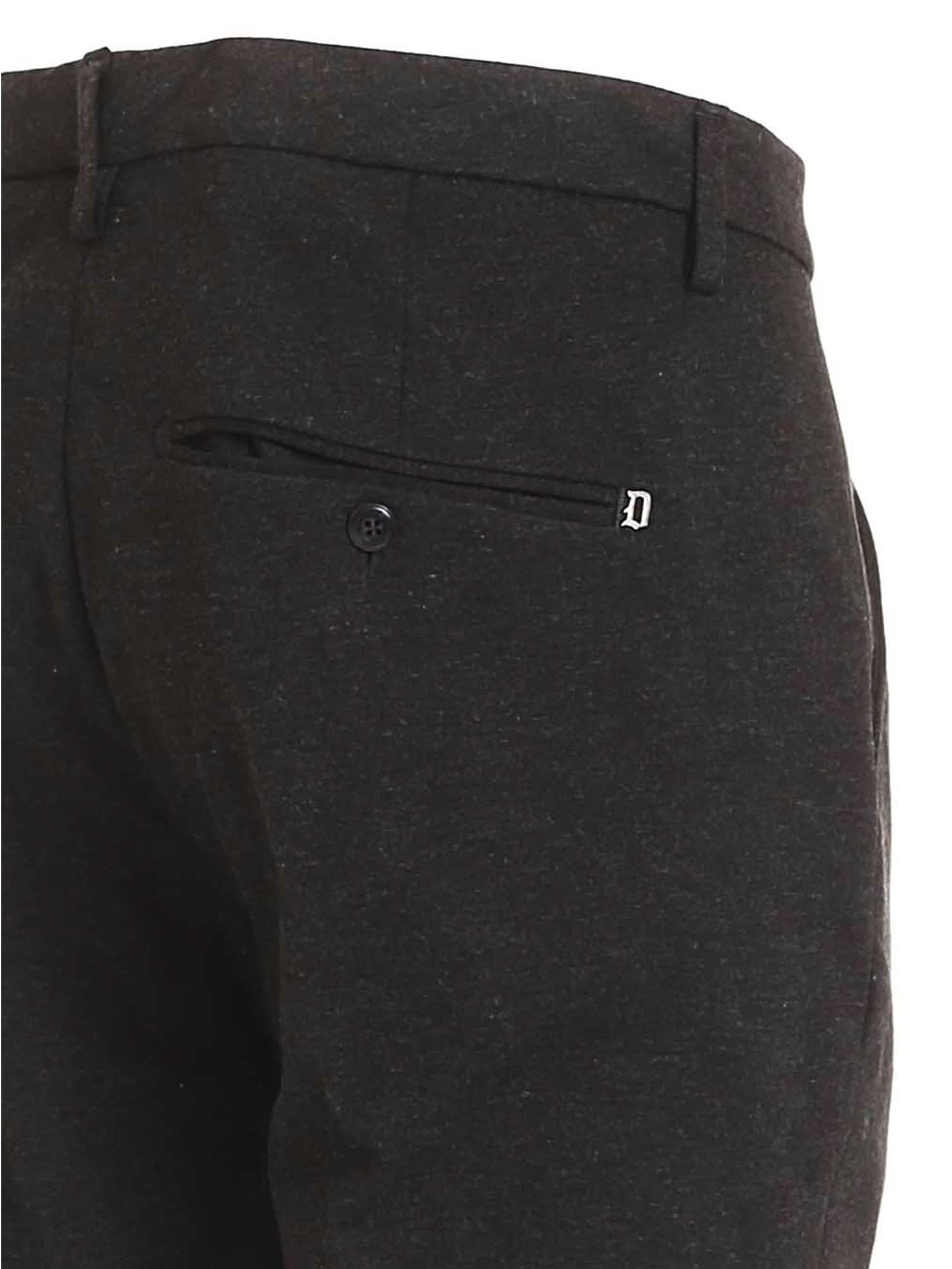 Dondup Gaubert Slim Fit Jersey Trousers In Black