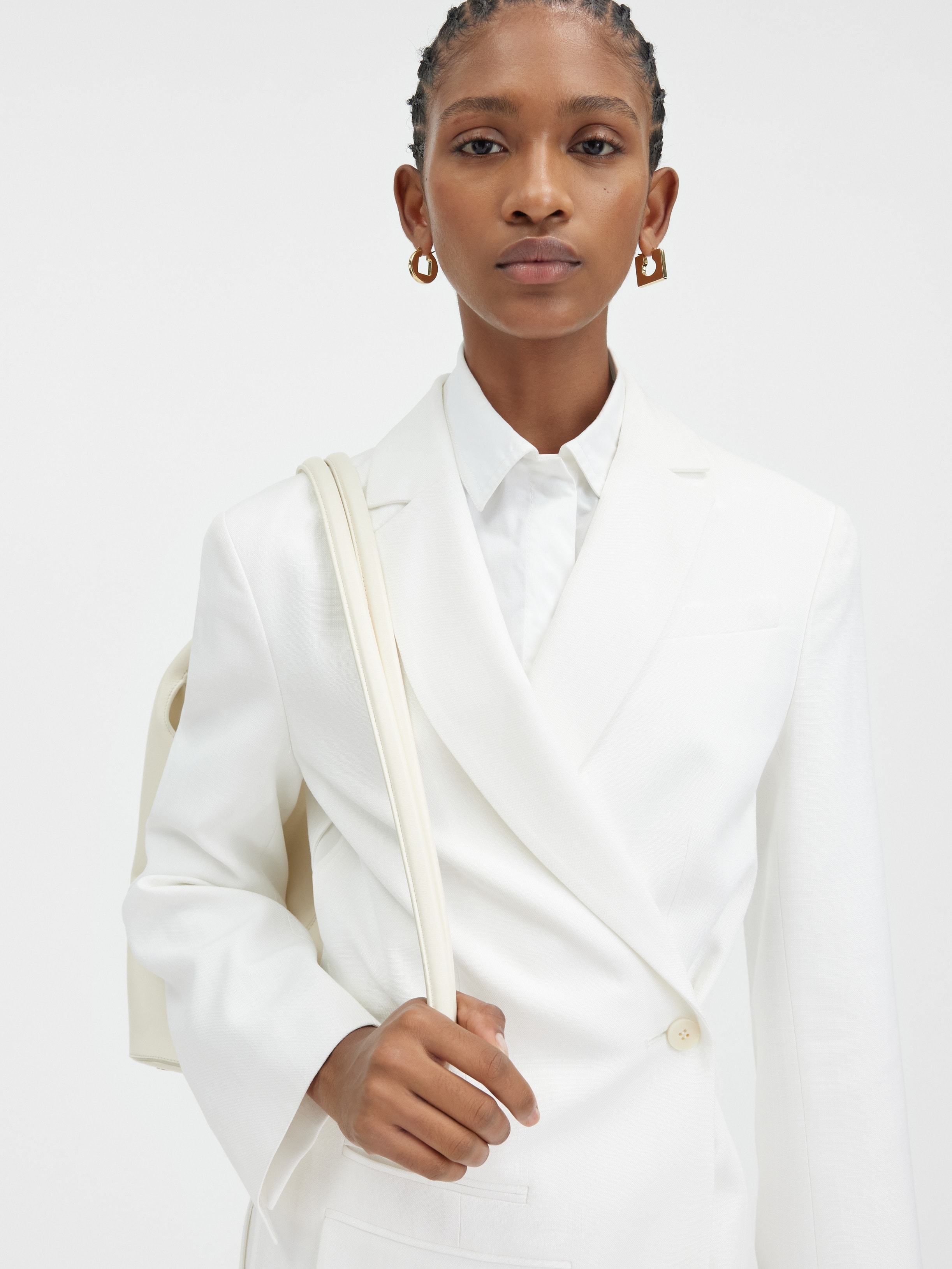 Jacquemus Crossover Double-breasted Blazer In White
