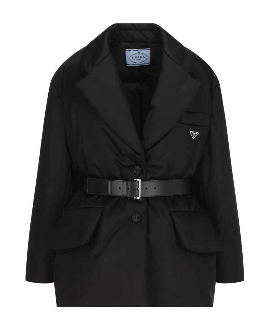 Prada Re-nylon Down Jacket In Black