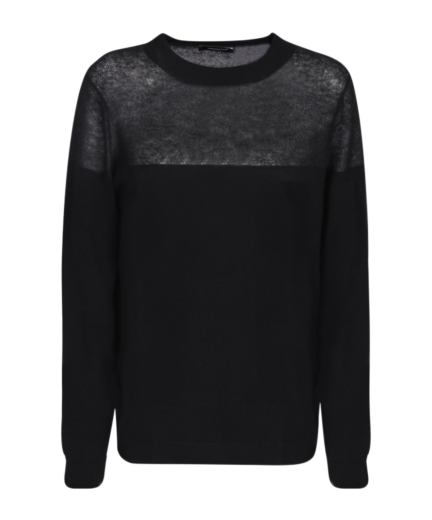 Fabiana Filippi Panelled Crewneck Jumper In Black