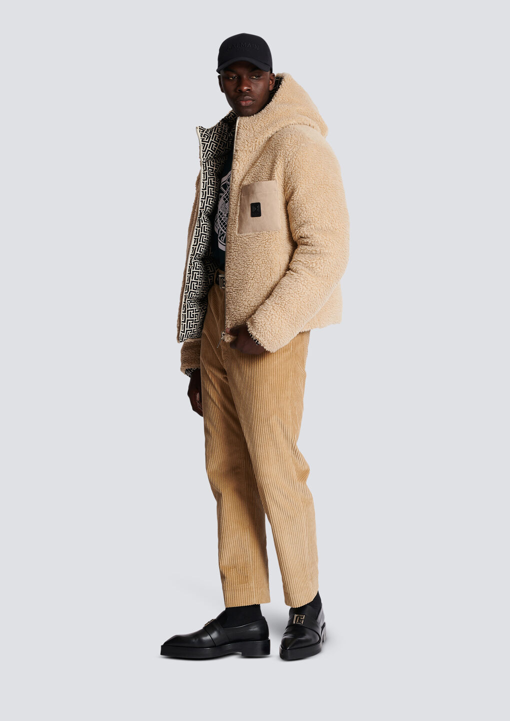 BALMAIN MONOGRAMMED REVERSIBLE PUFFER JACKET