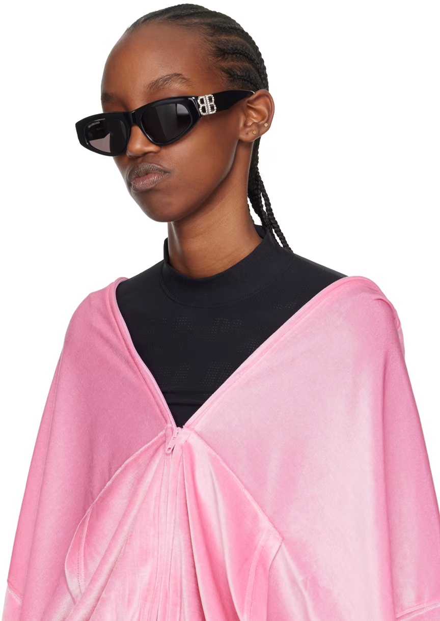 Balenciaga Eyewear Rectangular Frame Sunglasses In Black