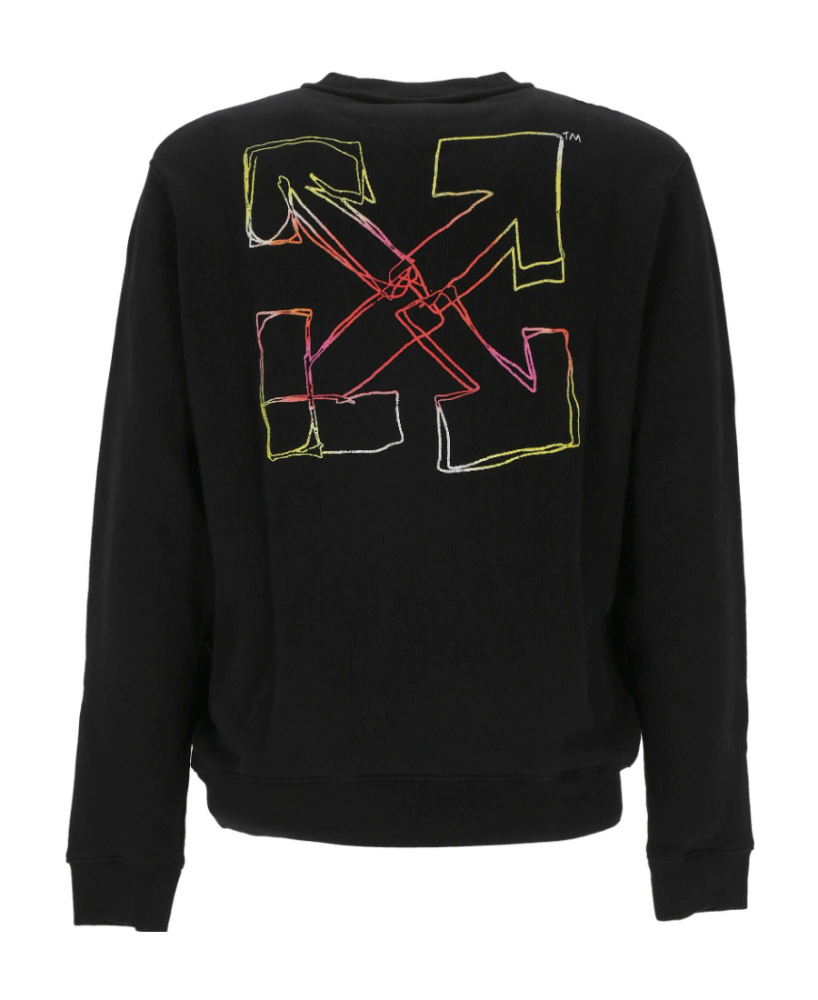 Off-white Logo Printed Crewneck Sweatshirt In Black