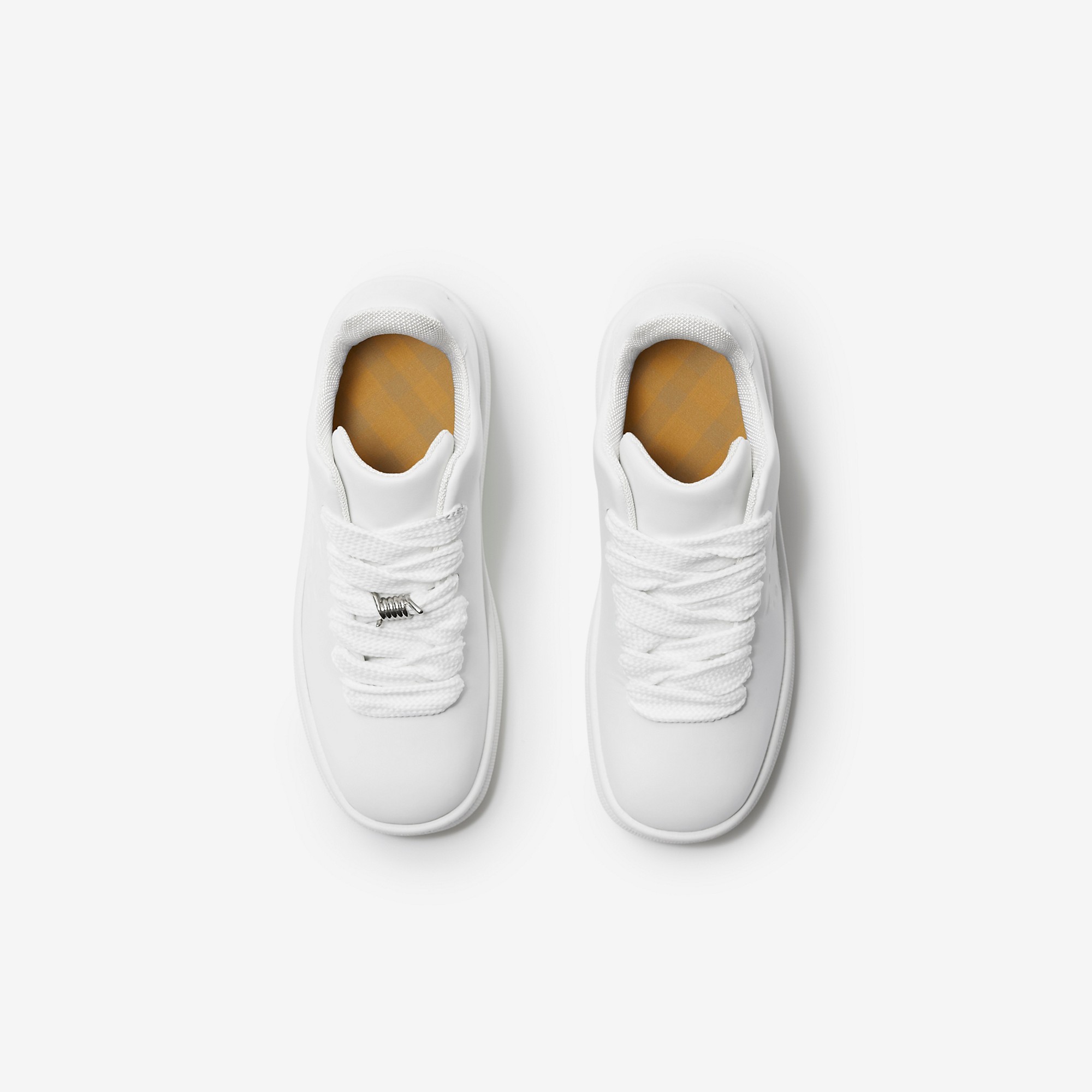 Burberry Women Box Sneaker In Leather In White