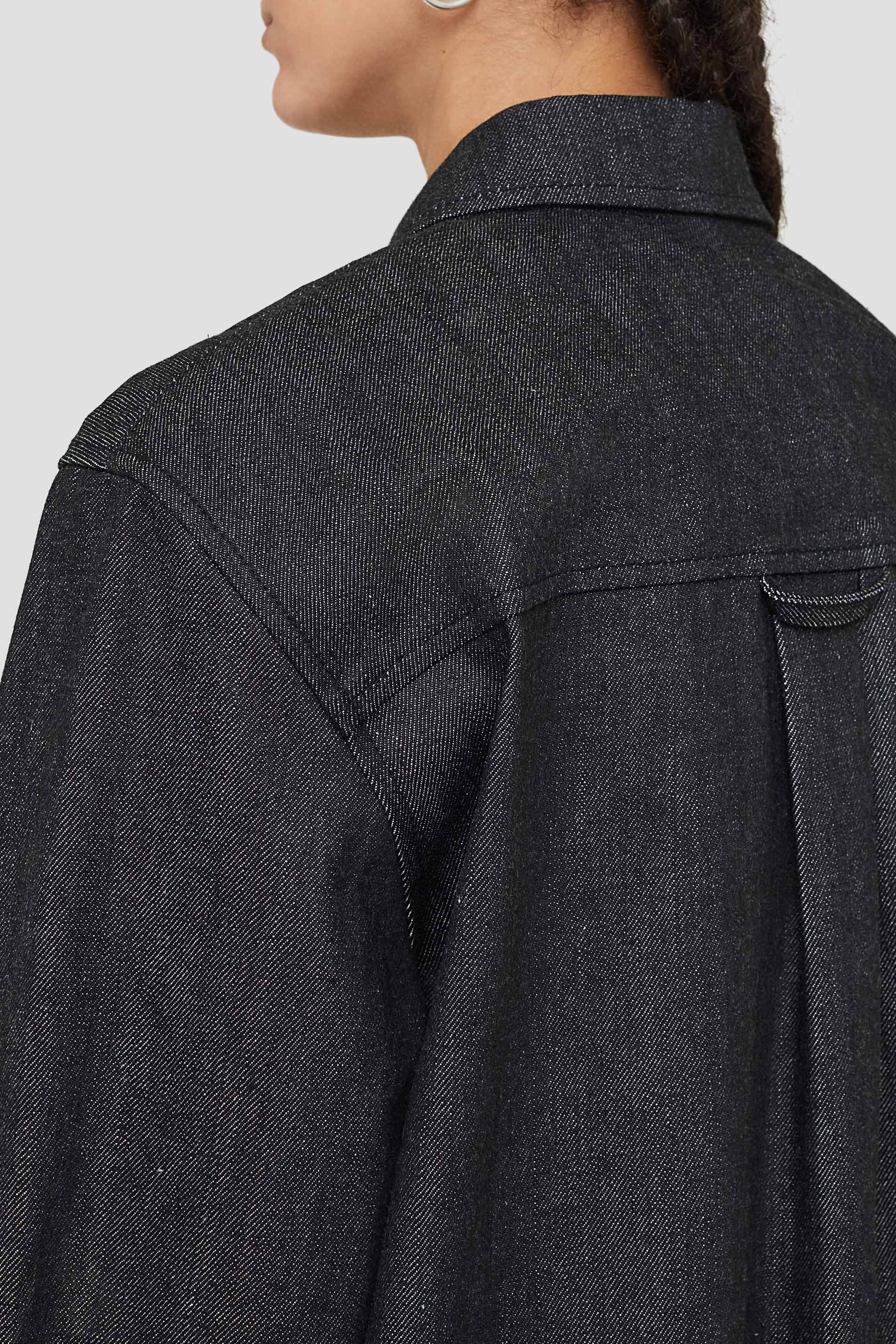 Jil Sander Spread-collar Denim Shirt In Black