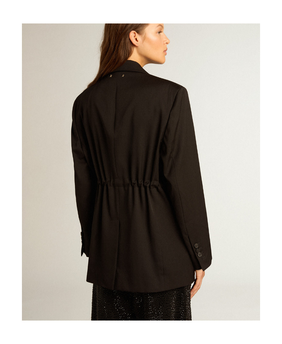 Golden Goose Peak-lapels Double-breasted Blazer In Black