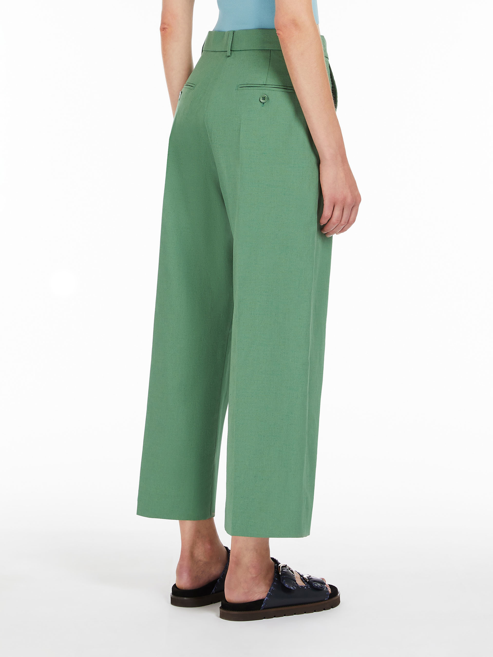 Weekend Max Mara "malizia Linen Nattè In Green