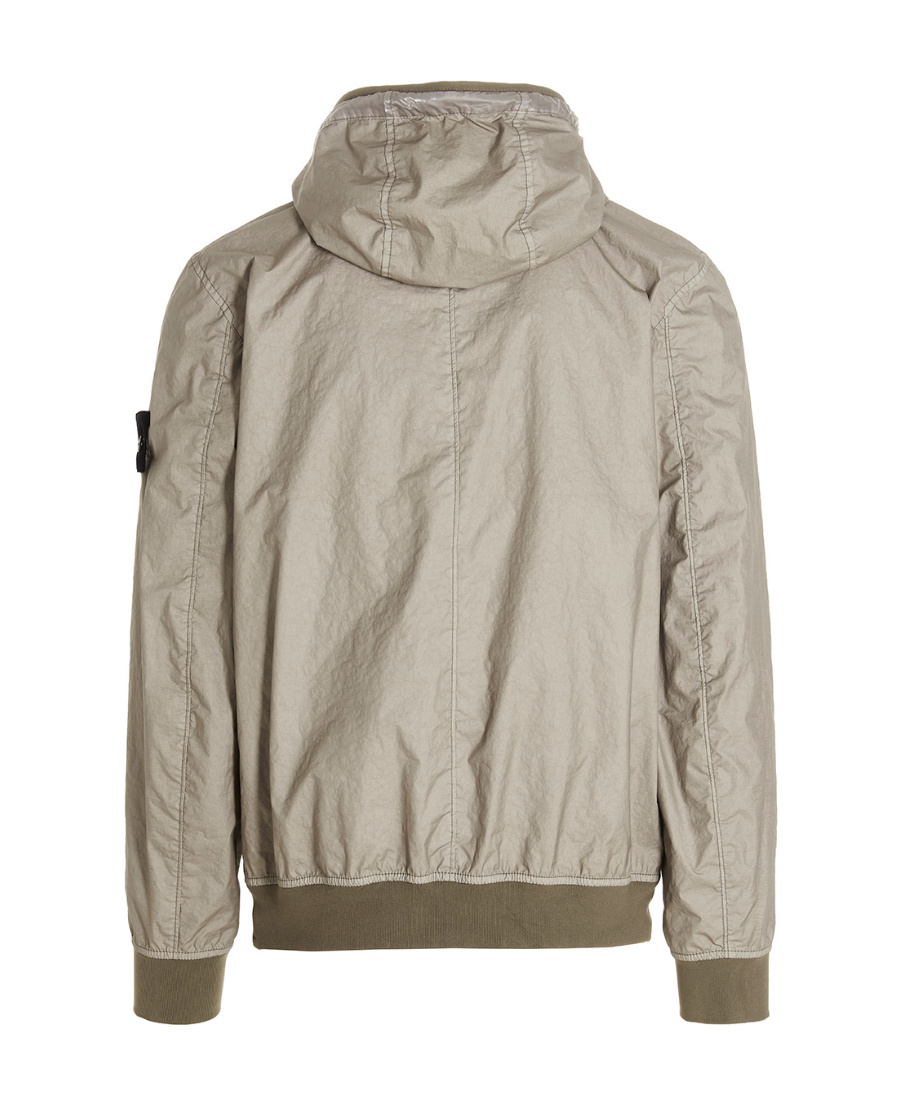 STONE ISLAND LOGO-PATCH ZIP-UP JACKET 