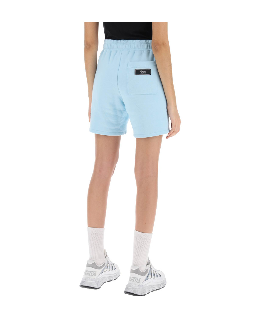 Versace 1978 Re-edition Brushed Jersey Shorts In Blue