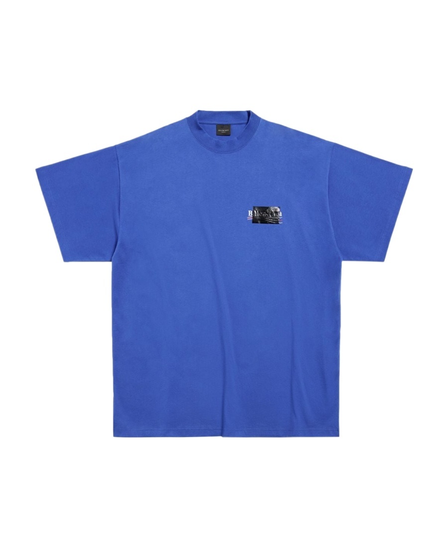 Shop Balenciaga Gaffer Political Campaign-print T-shirt In Blue