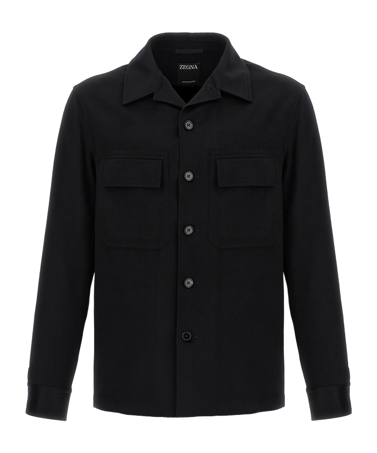 Zegna Pure Cashmere Overshirt In Black