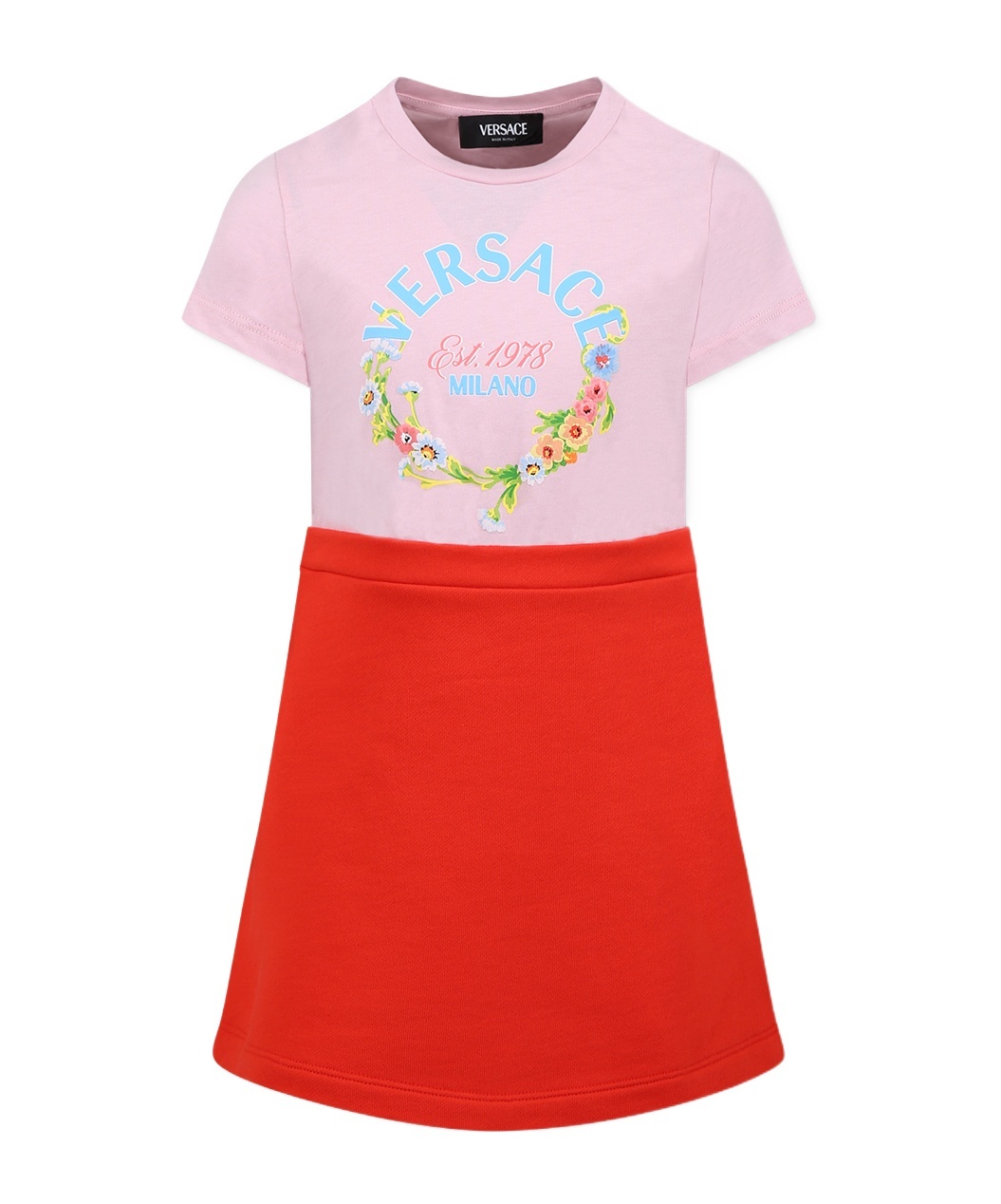 Versace Short-sleeved Skirt In Red