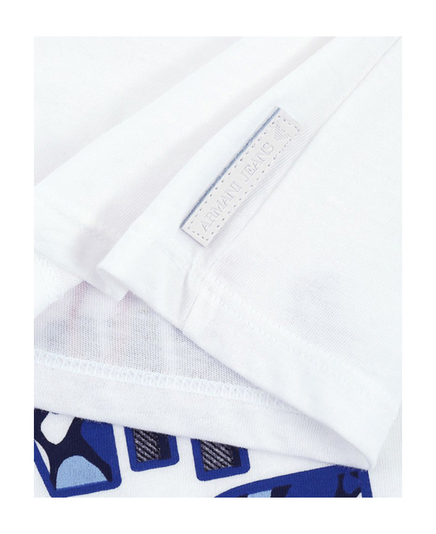 Armani Jeans Logo Letter Printed Short-sleeved T-shirt In White